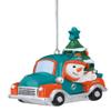 FOCO Miami Dolphins NFL Snowman in a Truck Ornament view 2