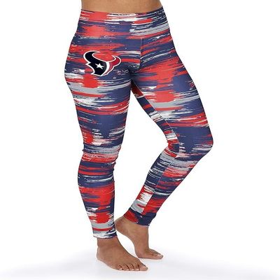 Zubaz NFL Houston Texans Team Color Brushed Paint Leggings, Small