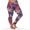 Zubaz NFL Houston Texans Team Color Brushed Paint Leggings, Small view 1