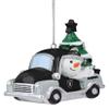 FOCO Las Vegas Raiders NFL Snowman in a Truck Ornament view 2