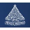 5X-Large Royal Mens Cute Swirly Merry Christmas Modern Tree Holiday Party T-Shirt view 4