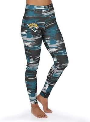Zubaz NFL Jacksonville Jaguars Team Color Brushed Paint Leggings, X-Small