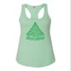 Go All Out XX-Large Mint Women Fitted Cute Swirly Merry Christmas Modern Tree Holiday Party Sleeveless Tank Top T-Shirt view 1