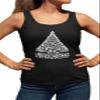 Go All Out Medium Black Women Fitted Cute Swirly Merry Christmas Modern Tree Holiday Party Sleeveless Tank Top T-Shirt view 2