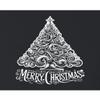 Go All Out Medium Black Women Fitted Cute Swirly Merry Christmas Modern Tree Holiday Party Sleeveless Tank Top T-Shirt view 3