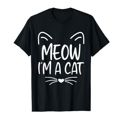 Meow I'm A Cat Funny Cat Lover Halloween Costume Men Women Kids T-Shirt