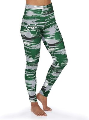 Zubaz NFL New York Jets Team Color Brushed Paint Leggings, X-Large