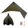 Onewind Lightweight Bushcraft Poncho Shelter, Solitary Shelter Cape Emergency Survival Shelter Tent Ultralight Minimalist Shelter for Camping Hiking Backpacking Bug Out Bag, OD Green view 1