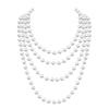 150cm Long Layered 1920s Imitation Pearl Choker Necklace Baroque Strands Beads Pearl Choker for Women Wedding Bridal Jewelry Gifts-180cm white45g view 1
