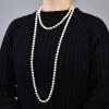 150cm Long Layered 1920s Imitation Pearl Choker Necklace Baroque Strands Beads Pearl Choker for Women Wedding Bridal Jewelry Gifts-150cm white40g view 2