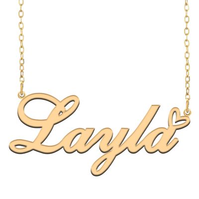 A168A Layla Custom Name Necklace Customized Personalized Plated Name Necklace for Mother Daughter Christmas New Year Gold