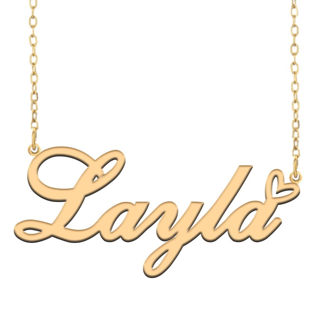 A168A Layla Custom Name Necklace Customized Personalized Plated Name Necklace for Mother Daughter Christmas New Year Gold