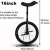 MDybf Unicycle Unisex Unicycle Heavy Duty Steel Frame and Alloy Wheels, Unicycle, Beginner Height 120-140Cm view 2