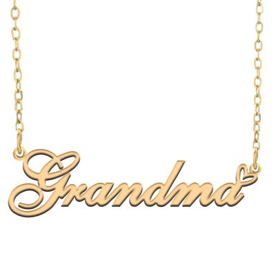 A168A Grandma Custom Name Necklace Customized Personalized Plated Name Necklace for Mother Daughter Christmas New Year Gold