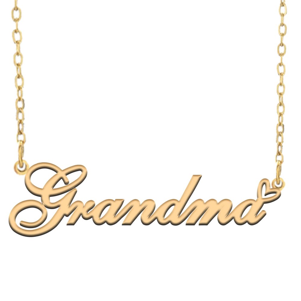 A168A Grandma Custom Name Necklace Customized Personalized Plated Name Necklace for Mother Daughter Christmas New Year Gold