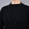 150cm Long Layered 1920s Imitation Pearl Choker Necklace Baroque Strands Beads Pearl Choker for Women Wedding Bridal Jewelry Gifts-black view 2
