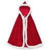 Michellecmm Christmas Halloween Costumes Cloak, Mrs. Claus Santa Xmas Velvet Hooded Cape Robe for Masquerade Party (Red, S) view 1