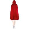 Michellecmm Christmas Halloween Costumes Cloak, Mrs. Claus Santa Xmas Velvet Hooded Cape Robe for Masquerade Party (Red, S) view 2