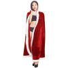 Michellecmm Christmas Halloween Costumes Cloak, Mrs. Claus Santa Xmas Velvet Hooded Cape Robe for Masquerade Party (Red, S) view 3