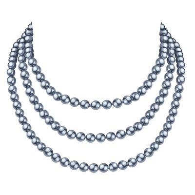 150cm Long Layered 1920s Imitation Pearl Choker Necklace Baroque Strands Beads Pearl Choker for Women Wedding Bridal Jewelry Gifts-grey