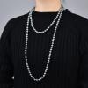 150cm Long Layered 1920s Imitation Pearl Choker Necklace Baroque Strands Beads Pearl Choker for Women Wedding Bridal Jewelry Gifts-grey view 2