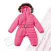 Neutral Baby Snowsuits Hoodie Jumpsuit Bodysuits Infant Winter Padded Thick Coat Outfit Newborn (Hot Pink, 9-12 Months) view 2