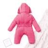 Neutral Baby Snowsuits Hoodie Jumpsuit Bodysuits Infant Winter Padded Thick Coat Outfit Newborn (Hot Pink, 9-12 Months) view 3