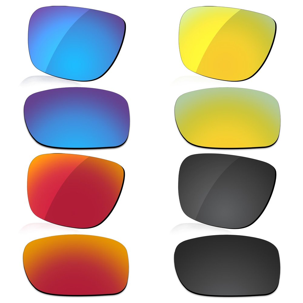 LenzReborn Polarized Lens Replacement for Oakley Holbrook XL OO9417 Sunglass - Dark Black+Ice Blue+Fire Red+Golded Yellow