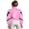 Aislor Kids Girls Shiny Baseball Jacket Long Sleeve Sparkle Metallic Zipper Bomber Jacket Coat Outerwear Clubwear Type B Pink 14 Years view 2
