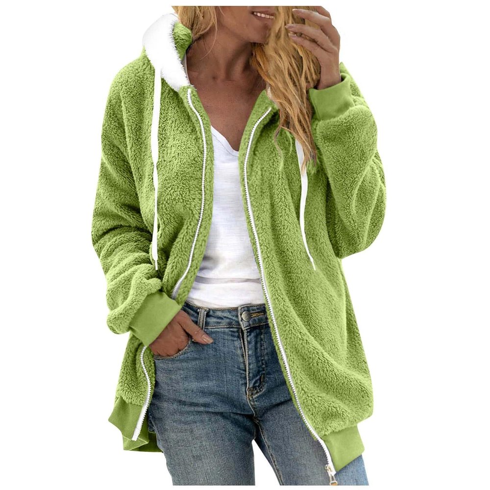 SHAOBGE Today Women Zipper Hoodie Hooded Sweatshirt Coat Womens Fall Coat 2023 Threadbare Jacket Womens Sherpa Lined Coat Open Box Deals
