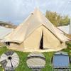 DANCHEL OUTDOOR B2 Portable Yurt with Stove Jack for Winter Camping, 4 Season Bell Tent Large Hot Tent 4 Person Family Camping Glamping Party 300D Oxford Khaki, 13ft/4m view 4