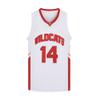 CAIYOO Mens Wildcats High School Jersey 14 Troy Bolton 8 Chad Danforth Basketball Jersey (14 White, Medium) view 1