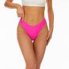 Bellecarrie Womens Cheeky Brazilian Scrunch Butt Bikini Bottoms Low Rise High Cut Sexy Womens Swim Bottoms High Leg Rave Bottoms, Hot Pink, XL view 1