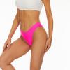 Bellecarrie Womens Cheeky Brazilian Scrunch Butt Bikini Bottoms Low Rise High Cut Sexy Womens Swim Bottoms High Leg Rave Bottoms, Hot Pink, XL view 3