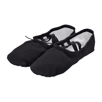 Toddler Ballet Shoes, Soft Leather Ballet Slippers, Ethnic No-Tie Ballet Shoes Dance Yoga Shoes for (Black, 2 Big Kids)
