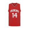 CAIYOO Mens Wildcats High School Jersey 14 Troy Bolton 8 Chad Danforth Basketball Jersey (14 Red, Large) view 1