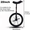 MDybf Unicycle, Suitable for Beginners to Intermediate Riders, 24 Inch 20 Inch 18 Inch 16 Inch Adult Unicycle (Color : Black, Size : 20 Inch) view 2