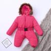 Neutral Baby Snowsuits Hoodie Jumpsuit Bodysuits Infant Winter Padded Thick Coat Outfit Newborn Bunting (Red, 9 Months) view 2