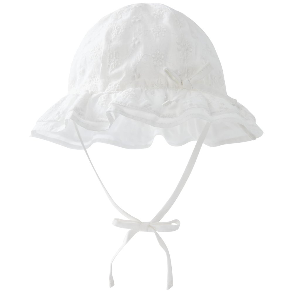 pureborn Baby Bucket Hat for Infant Boys Girls Hat White Evelet 6-12M