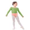 Daydance Boat Neck Girls Dance Sweater Long Sleeve Ballet Warm Up Crop Top for with Thumb Holes, A Size Up Green view 2