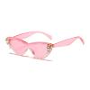 COTIA Bling Pearl Diamond Cat Eye Sunglasses for Women Fashion Crystal Rhinestone Cute Party Decorations Sun Glasses (pink) view 2