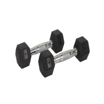 FixtureDisplays Rubber Dumbbell in Pair - with Metal Handles Pair of Two 5 lbs Dumbbells 15187NEW-FBA