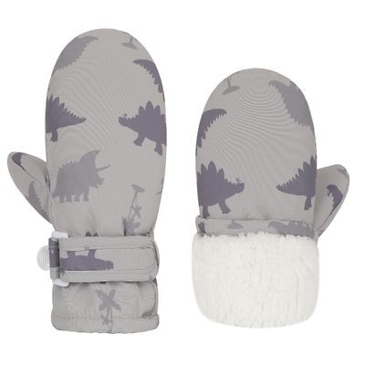 Urban Virgin 2 Packs Baby Boys Toddler Kids Winter Mittens Lined Fleece Warm Waterproof Ski Snow Gloves For Boys Girls E1307grey 2-4 Months