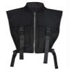 Bnigung Women's Sexy Crop Cargo Vest Sleeveless Buckle Zip Up Vest Jacket Tops Steampunk Streetwear with Pockets(Black,01XL) view 1