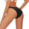 Bellecarrie Womens Cheeky Brazilian Scrunch Butt Bikini Bottoms Low Rise High Cut Sexy Womens Swim Bottoms High Leg Rave Bottoms, Black, XL view 2