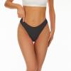 Bellecarrie Womens Cheeky Brazilian Scrunch Butt Bikini Bottoms Low Rise High Cut Sexy Womens Swim Bottoms High Leg Rave Bottoms, Black, XL view 3