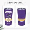 Custom Minnesota Tumbler, Personalized Name and Number Tumbler Cup, Customized Stainless Steel Travel Coffee Mug Keeps Drinks Cold and hot Gifts for Men Women Fans view 2