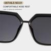 MUTYNE Classic Square Sunglasses Men Women Glasses Leg Design Sun Glasses Retro Driving Outdoor Travel,black gray,One size view 3