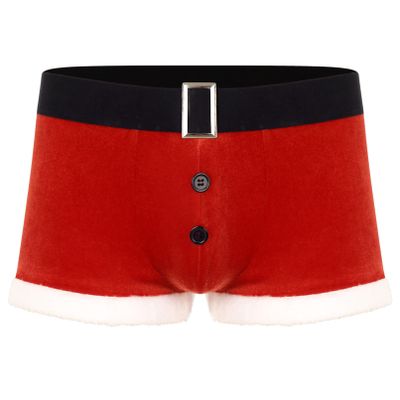 HULIJA Men's Sexy Santa Claus Christmas Boxer Shorts Funny Guys Xmas Holiday Trunks Underwear Red#01 3X-Large