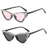 Diamond Cat Eye Sunglasses Women Retro bling Rhinestone Sun Glasses Crystal Sparkling Triangle Luxury Jeweled Eyewea (black+pink) view 1